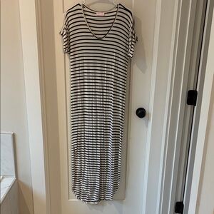 Black and White Striped Maxi Dress